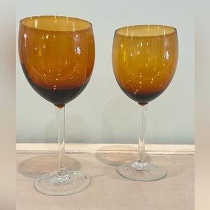 AMBER WINE GOBLETS SET OF 2